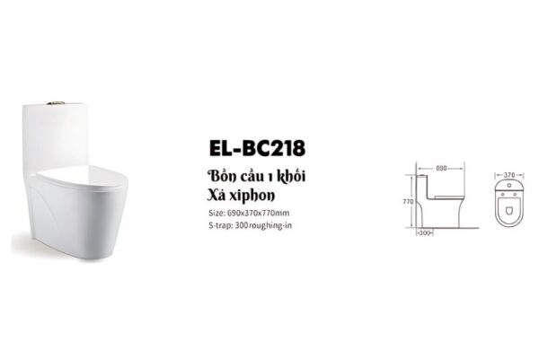 Bồn cầu 1 khối sứ Nano EL-BC218 Eurolife - Ảnh 7