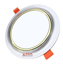 Đèn LED Âm Trần 9W 3 Màu Asia Mặt Cong Viền Vàng MCV9