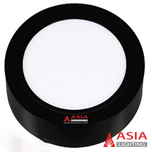 Đèn LED Ốp Nổi Tròn 6W Đổi Màu Asia Vỏ Đen PNOT6D-DM