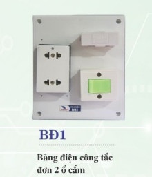 Bảng điện Công tắc đơn 2 Ổ cắm - BĐ1 Nachi