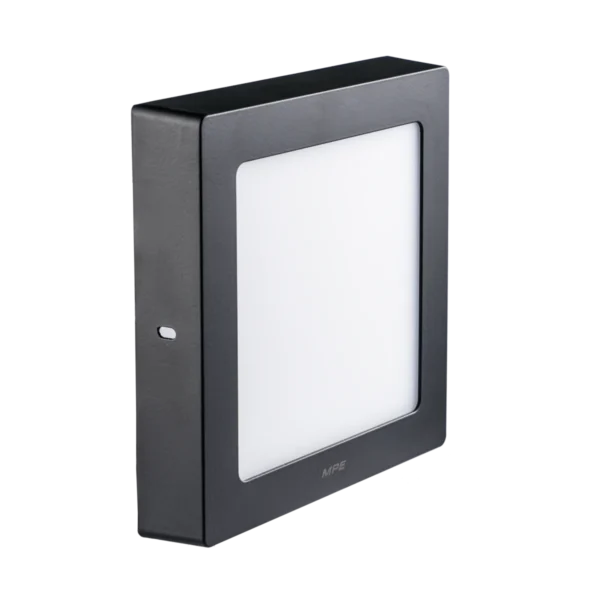 LED Panel ốp nổi nhôm, thân đen, mặt vuông 12W ánh sáng trắng SSPLB-12T